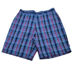 Pro Tour Mens 36 Golf Shorts Blue Purple Pink Plaid Performance Polyester 3786